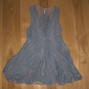 Light grey/ iced blue lace dress